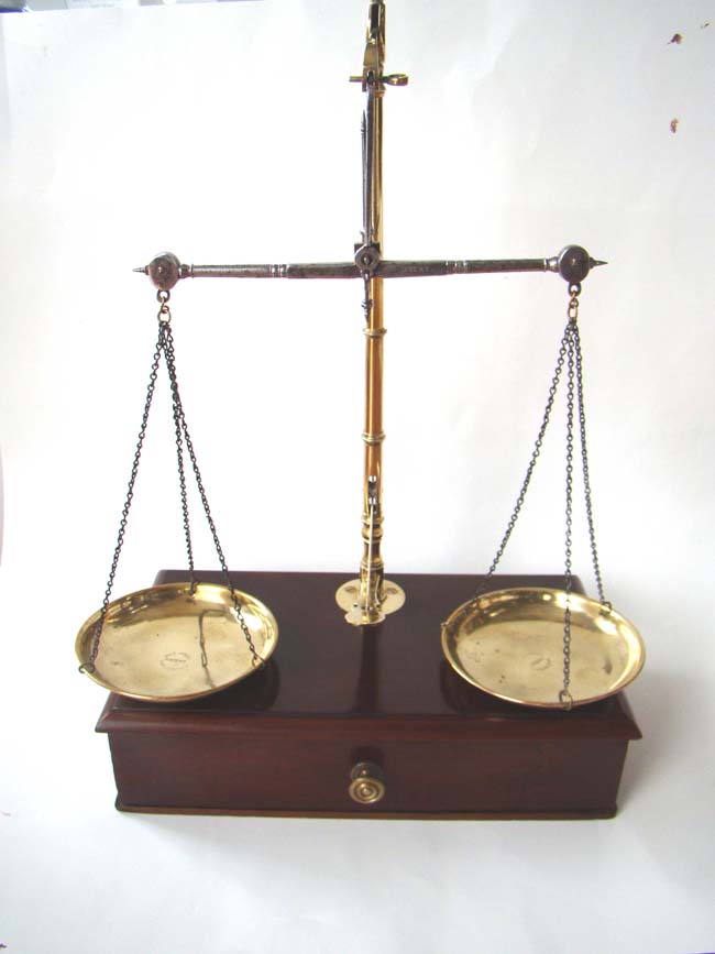 A beautiful 19th century brass mounted Apothecary Scale by W & T Avery, London, circa 1850